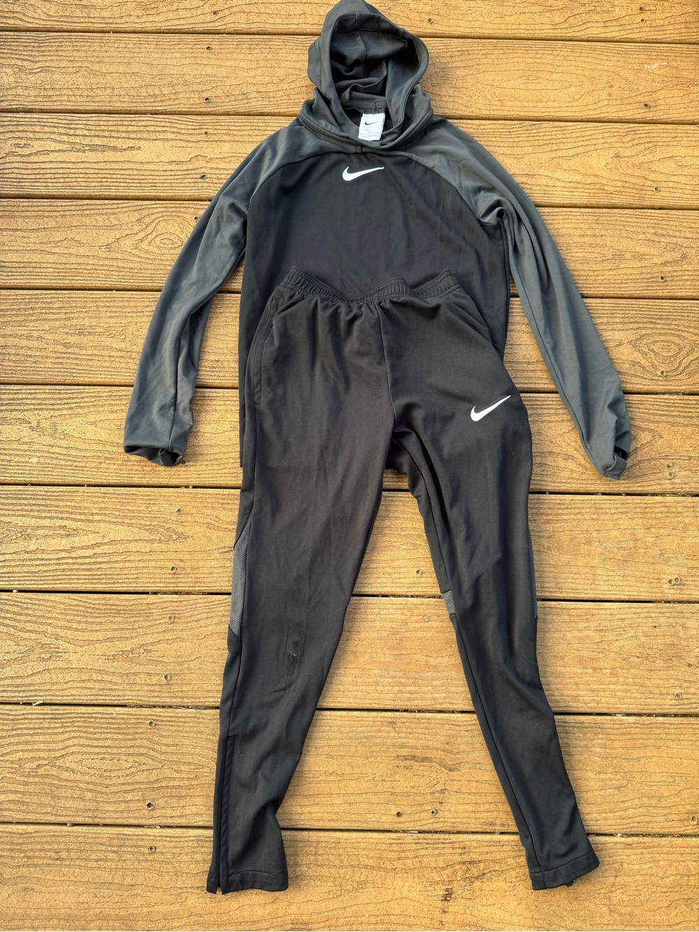 Nike Black and Gray Hoodie & Joggers Set